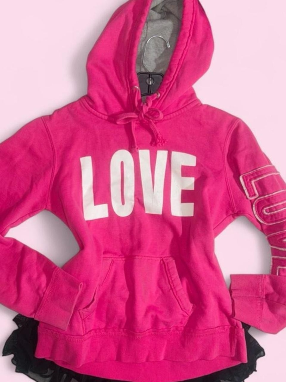 Y2K Love Pink Hoodie